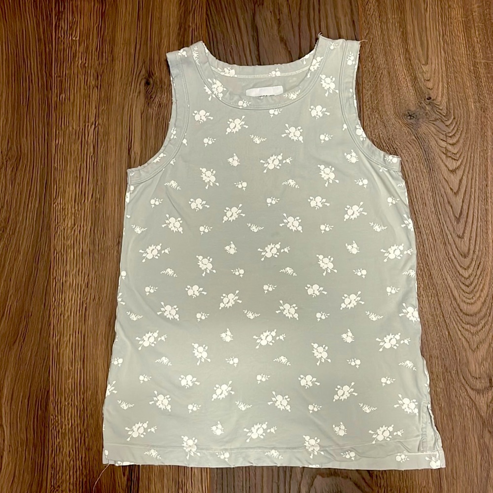 Current/Elliott Grey Floral Distressed Tank Size 1